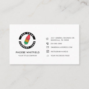 Tarjeta De Visita Logotipo moderno personalizado Iconos minimalistas