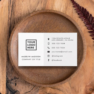 Tarjeta De Visita Logotipo moderno Personalizado Minimalista iconos 