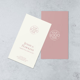Tarjeta De Visita Logotipo moderno simple elegante Rosa profesional