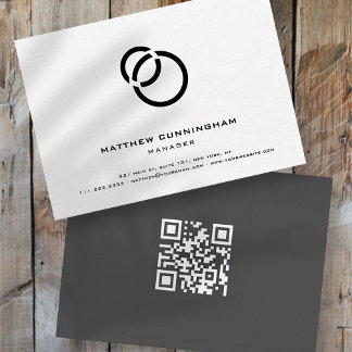 Tarjeta De Visita Logotipo moderno y elegante minimalista y código Q