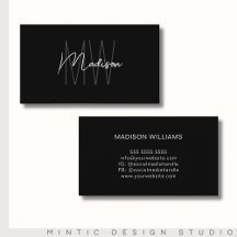 Logotipo Monograma Blanco negro Minimalista modern