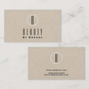 Tarjeta De Visita Logotipo Monograma Natural Mínimo Marrón Kraft Rús