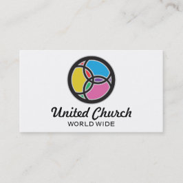 Tarjeta De Visita Logotipo Multicololorizado de Cristal Manchado de 