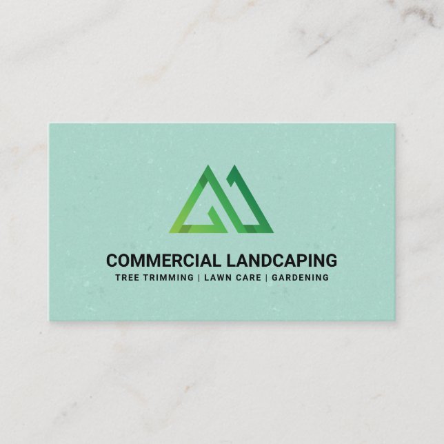 Tarjeta De Visita Logotipo natural verde de montaña estilizado (Anverso)