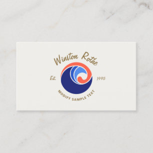 Tarjeta De Visita Logotipo Náutico de Ola Oceánica