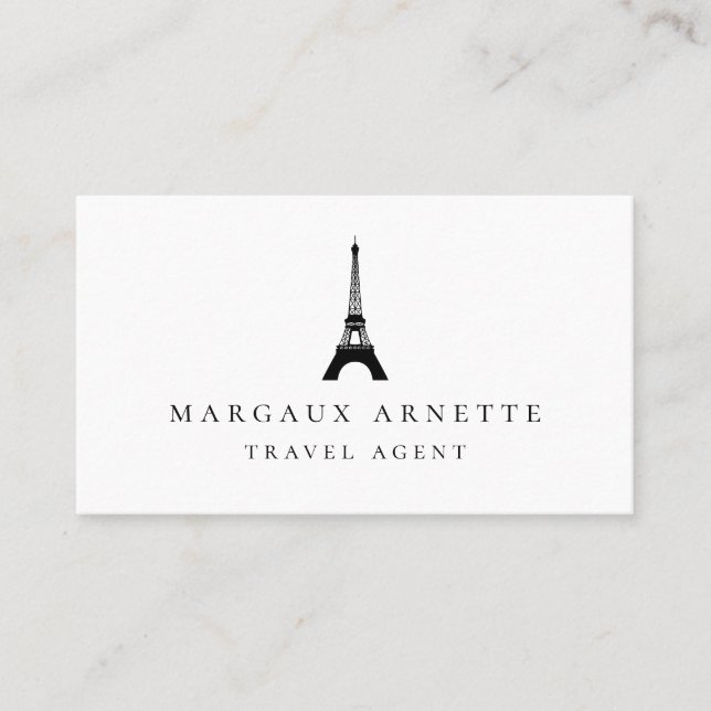 Tarjeta De Visita Logotipo negro de la torre Eiffel (Anverso)