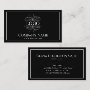 Tarjeta De Visita Logotipo Negro minimalista