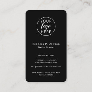 Tarjeta De Visita Logotipo negro moderno de la empresa personalizado