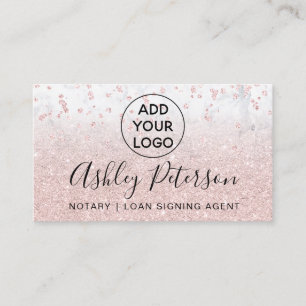 Tarjeta De Visita Logotipo nostálgico confeti mármol rosa purpurina