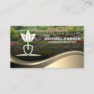 Tarjeta De Visita Logotipo paisajístico   Fondo del jardín