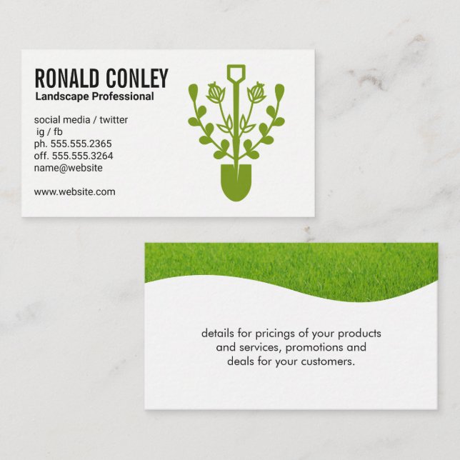 Tarjeta De Visita Logotipo paisajístico | Grasa (Anverso / Reverso)