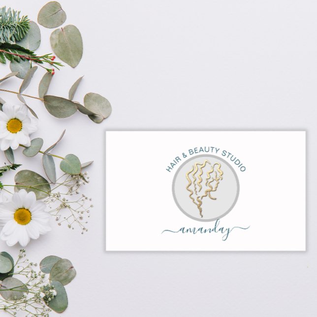 Tarjeta De Visita Logotipo Peluquería maquillaje Artista Azul Código (Subido por el creador)