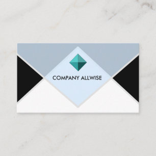 Tarjeta De Visita Logotipo personalizable de marca negro y azul clar