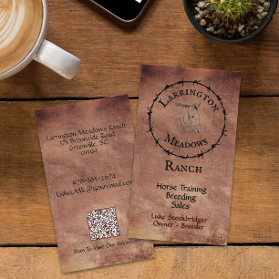 Tarjeta De Visita Logotipo personalizable de rancho de caballos con 