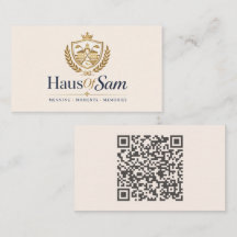 Logotipo personalizable y código QR suave marfil c