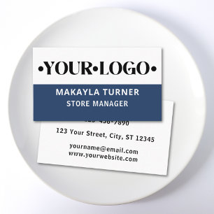 Tarjeta De Visita Logotipo personalizado azul