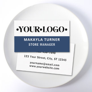 Tarjeta De Visita Logotipo personalizado azul