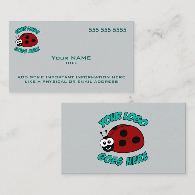 Tarjeta De Visita Logotipo personalizado Azul moderno (Anverso / Reverso)