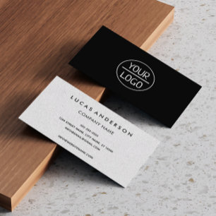 Tarjeta De Visita logotipo personalizado blanco minimalista moderno 
