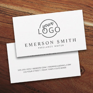 Tarjeta De Visita logotipo personalizado blanco moderno minimalista