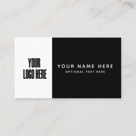 Tarjeta De Visita Logotipo personalizado Bloque blanco negro de colo