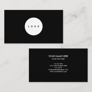 Tarjeta De Visita logotipo personalizado círculo profesional negro