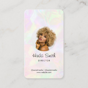 Tarjeta De Visita Logotipo personalizado Código QR y fotografía Holo