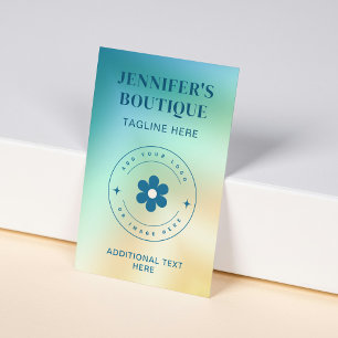 Tarjeta De Visita Logotipo personalizado con gradiente amarillo teal