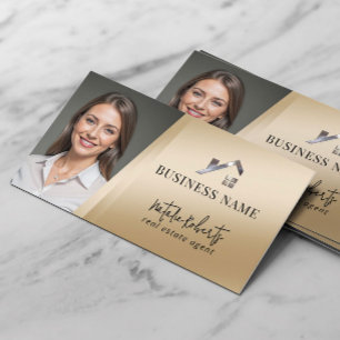 Tarjeta De Visita Logotipo personalizado de agente inmobiliario de o