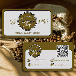 Tarjeta De Visita Logotipo Personalizado de Cafetería Profesional