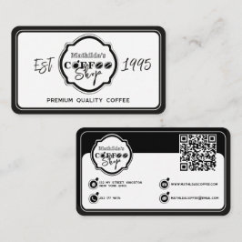 Tarjeta De Visita Logotipo personalizado de cafetería profesional bl