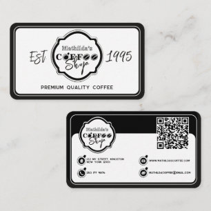 Tarjeta De Visita Logotipo personalizado de cafetería profesional bl