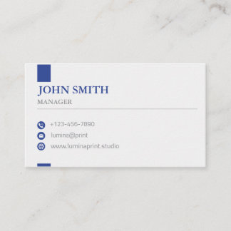 Tarjeta De Visita Logotipo personalizado de gerente corporativo limp