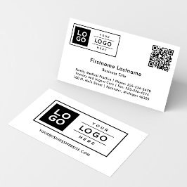 Tarjeta De Visita Logotipo personalizado de la empresa y código QR