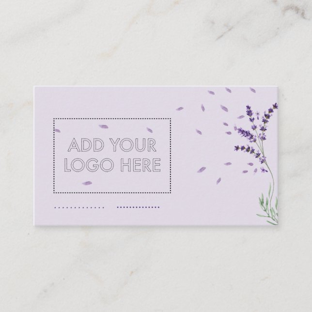 Tarjeta De Visita Logotipo personalizado de lavanda (Anverso)