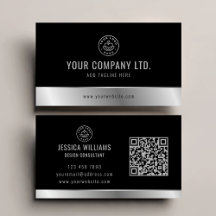 Logotipo personalizado Elegante código QR Plata Ne