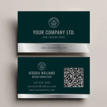 Logotipo personalizado Elegante código QR Plata Ve