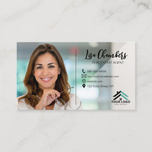 Tarjeta De Visita Logotipo Personalizado Foto Agente Inmobiliario Re