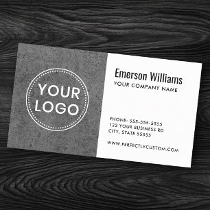 Tarjeta De Visita logotipo personalizado hormigón gris oscuro bruto