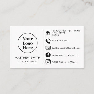 Tarjeta De Visita logotipo personalizado iconos de redes sociales mi