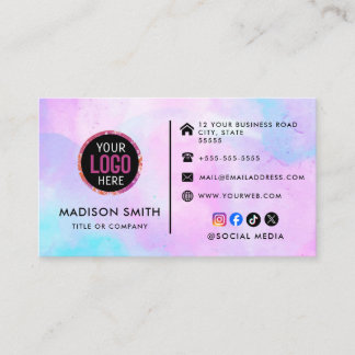 Tarjeta De Visita logotipo personalizado iconos de redes sociales mi