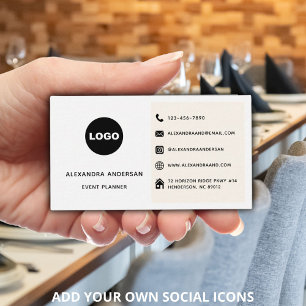 Tarjeta De Visita Logotipo personalizado Iconos de redes sociales mi