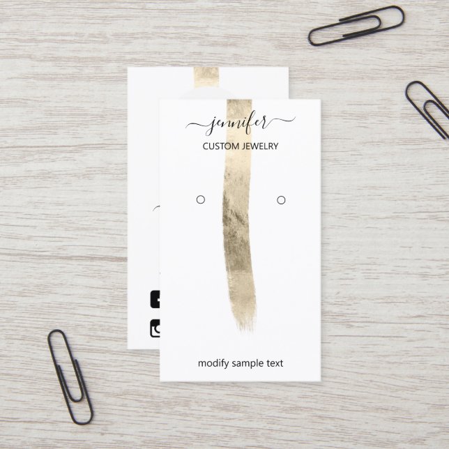 Tarjeta De Visita Logotipo Personalizado Jewelry Card Social Media G (Anverso/Reverso In Situ)