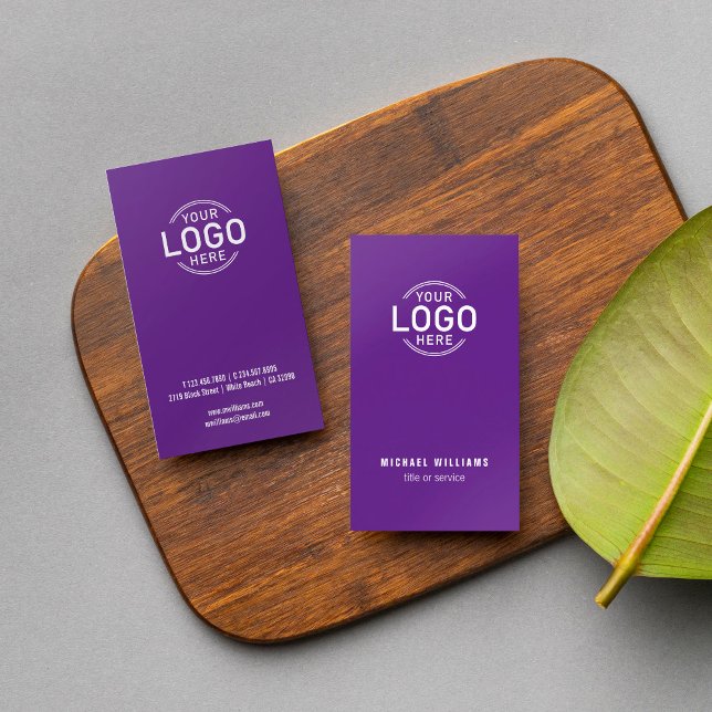 Tarjeta De Visita Logotipo Personalizado Minimalista Purple Modern S (Subido por el creador)