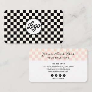 Tarjeta De Visita Logotipo personalizado Moderno a Cuadros Profesion