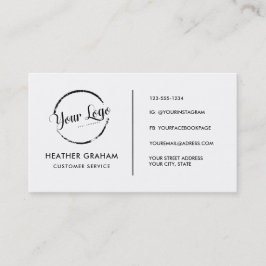 Tarjeta De Visita Logotipo personalizado moderno minimalista redes s