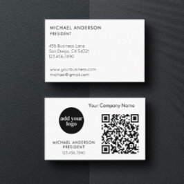 Tarjeta De Visita Logotipo personalizado moderno para negocios y cód