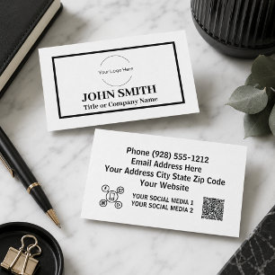 Tarjeta De Visita Logotipo personalizado moderno sitio web en blanco
