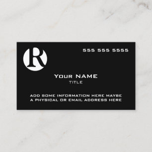 Tarjeta De Visita Logotipo personalizado Negro