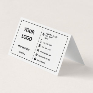 Tarjeta De Visita Logotipo personalizado Nombre comercial Marco mode